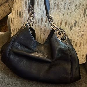 Michael Kors black leather purse with dust bag